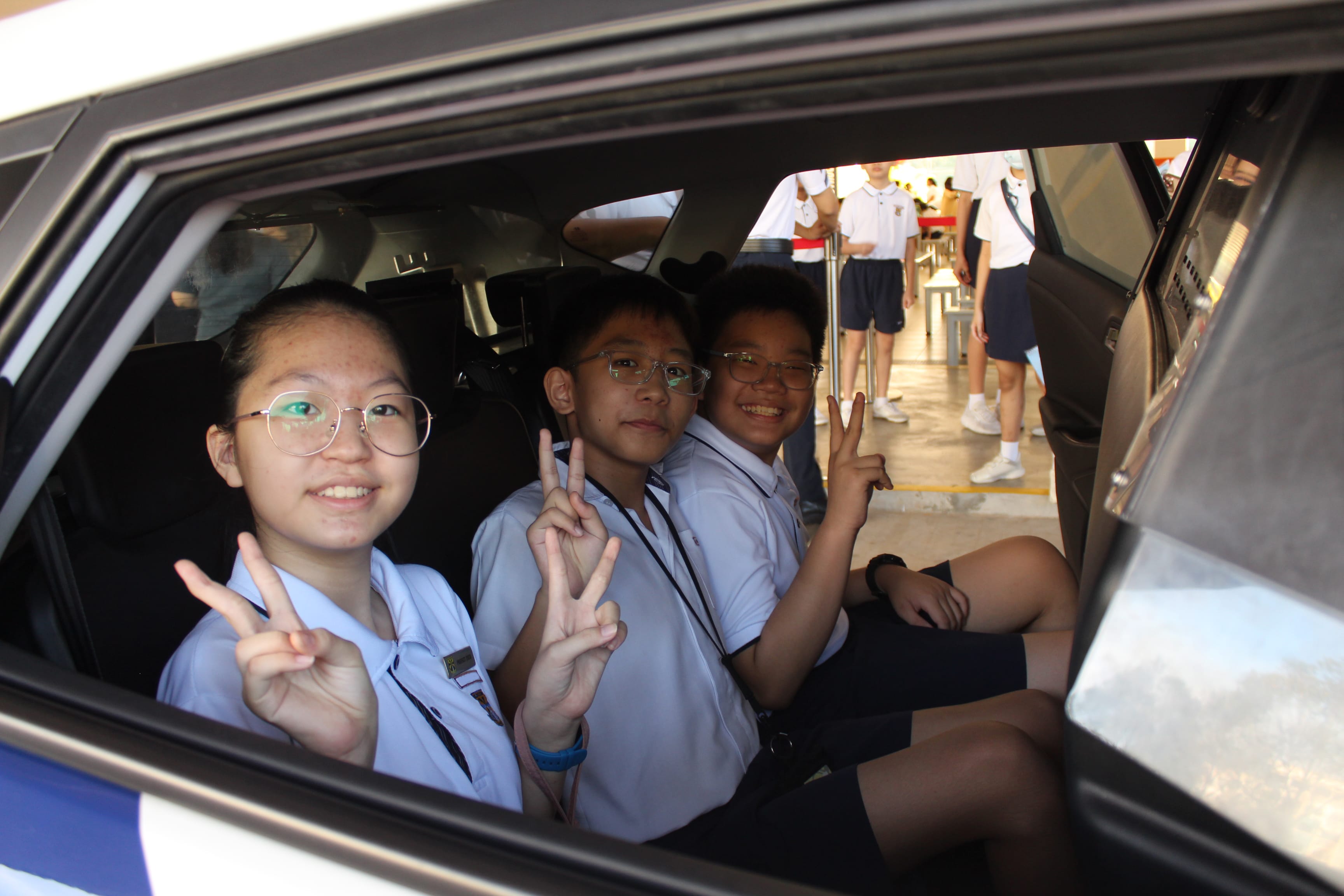 Our students were thrilled for the chance to sit in the New Generation Frontline Response Car